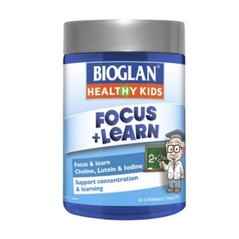 Bioglan Viên Nhai Cho Bé Hỗ Trợ Tập Trung & Học Tập Healthy Kids Focus & Learn 50 Viên