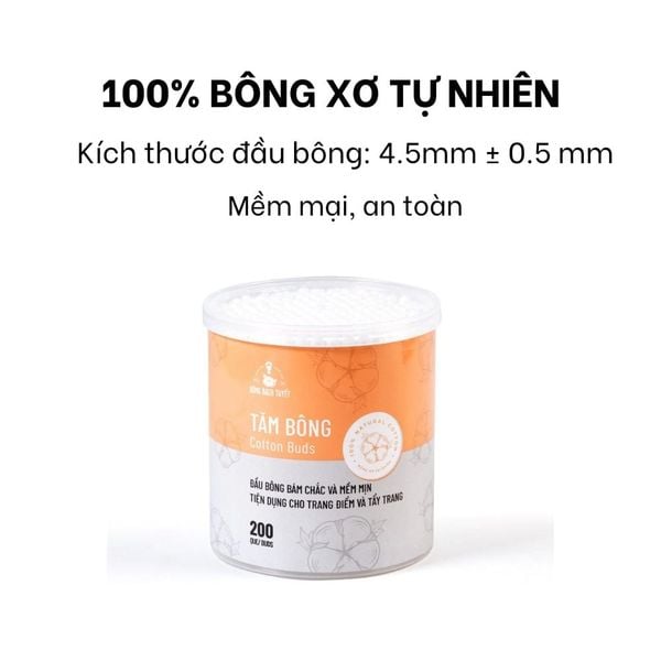 Bông Bạch Tuyết Tăm Bông Cho Người Lớn BBT Hộp Tròn 200 Que