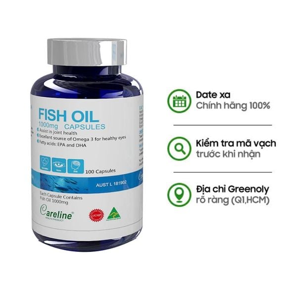 Careline Viên Uống Dầu Cá Bổ Sung Omega Fish Oil 1000mg 100 Viên