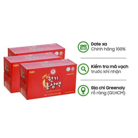 Combo 3 Hộp Biok Nước Hồng Sâm Wongi Red Ginseng 100ml