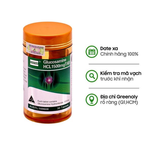 [HSD 30/06/2025] Costar Viên Uống Bổ Xương Khớp Glucosamine HCL 1500mg 120 Viên