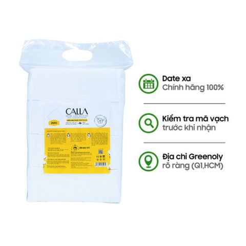 Calla Bông Tẩy Trang Làm Sạch Da Mềm Mịn 250gr - Làm Sạch Đắp Mặt Nạ Hằng Ngày