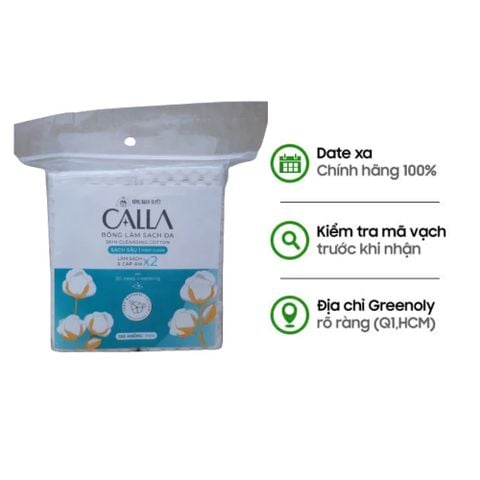 Calla Bông Tẩy Trang Làm Sạch Sâu 150 Miếng Dạng Túi - Phù Hợp Makeup Hằng Ngày