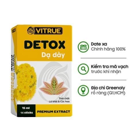 Vitrue Tinh Chất Thảo Dược Detox Thải Độc, Làm Sạch Niêm Mạc, Tăng Cường Hệ Miễn Dịch Dạ Dày Hộp 14 Gói