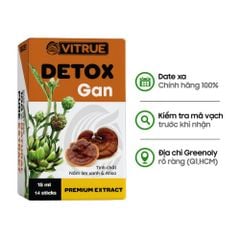 Vitrue Tinh Chất Thảo Dược Detox Tăng Cường Chức Năng Thải Độc Gan, Hỗ Trợ Hạ Men Gan Hộp 14 Gói