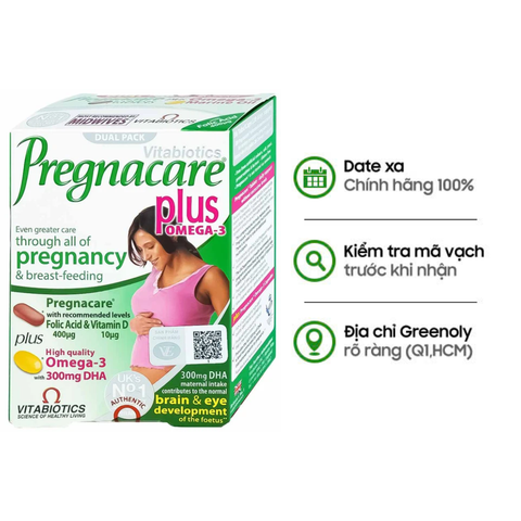 Vitabiotics Viên Uống Pregnacare Plus Bổ Sung Omega 3 Cho Phụ Nữ Mang Thai Và Cho Con Bú Hộp 30 Viên