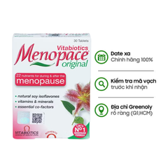 HSD 31/01/2026 Vitabiotics Viên uống Hỗ Trợ Cân Bằng Nội Tiết Tố Cho Phụ Nữ Tiền Mãn Kinh, Mãn Kinh Menopace Hộp 30 viên