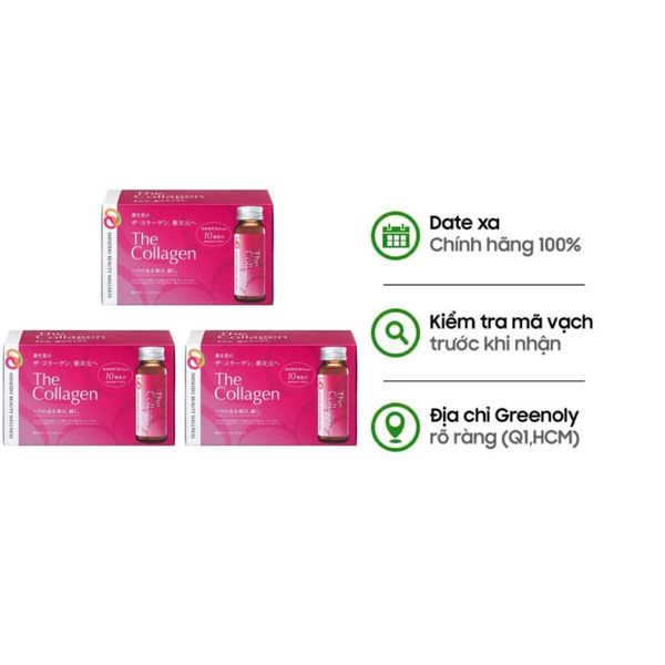 Combo 3 Hộp Shiseido Collagen Dạng Nước The Collagen 10 Lọ 50ml