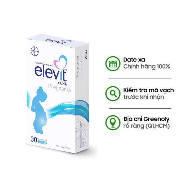 Elevit Viên Uống Bổ Sung DHA Tổng Hợp Cho Mẹ Bầu Và Sau Sinh Cho Bé Ti Giảm Căng Thẳng Stress, Cải Thiện Trí Nhớ 30 Viên