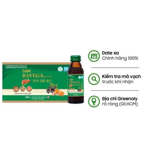 Biok Nước Uống Bổ Gan, Giải Rượu Bavega Hovenia 100ml x 10 Chai