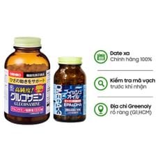 Combo Orihiro Viên Uống Dầu Cá Bổ Sung Omega 3, EPA & DHA 180 Viên & Orihiro Viên Uống Hỗ Trợ Xương Khớp, Bổ Sung Glucosamine 1500mg 900 Viên