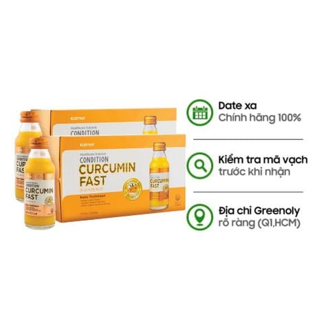 Combo 2 Hộp Kolmar Nước Tinh Chất Nghệ Hỗ Trợ Chức Năng Dạ Dày Condition Curcumin Fast 10 Chai