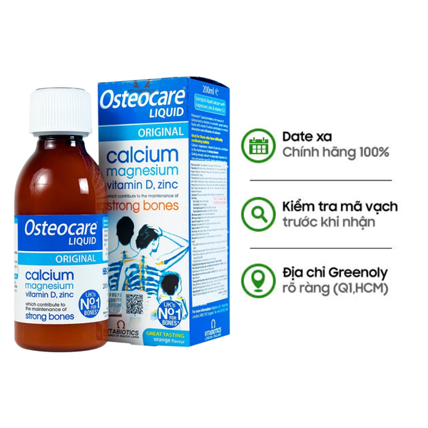 Vitabiotics Siro Bổ Sung Canxi, Magie, Vitamin D Và Kẽm Giúp Xương Chắc Khỏe Osteocare Chai 200ml