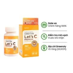 [HSD 27/11/2025] Kolmar Viên Uống Bổ Sung Vitamin C, Kẽm, D3 Condition Let's C Premium 60 Viên