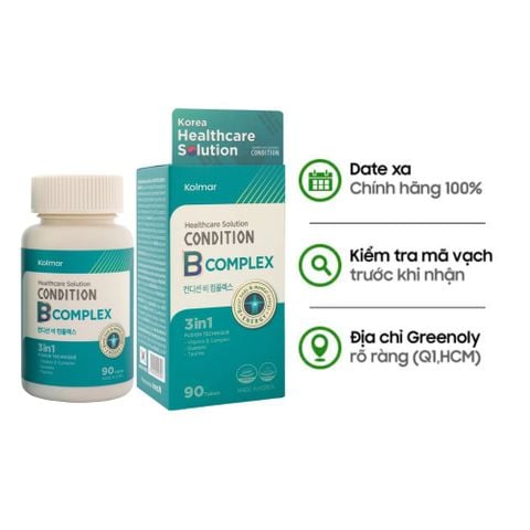 Kolmar Viên Uống Bổ Sung Vitamin Nhóm B Condition B Complex 90 Viên
