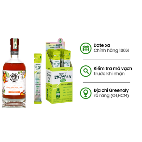 Combo Rượu Mơ Mầm 100ml & Inno.N Thạch Giải Rượu Chiết Xuất Khúng Khéng Vị Nguyên Bản 10 Gói
