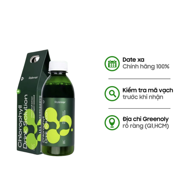 Nước diệp lục Relinner đẹp dáng, sáng da, Combo 2 nước detox hỗ trợ cân bằng điều hòa nội tiết tố nữ