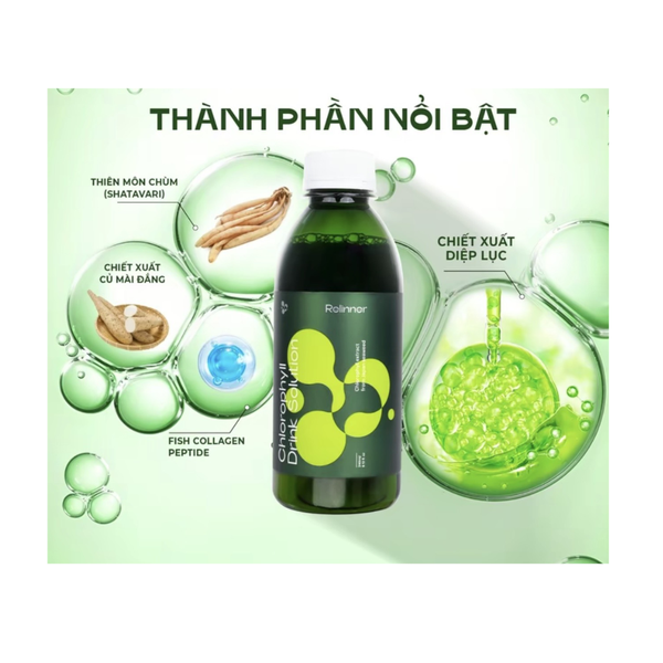 Nước diệp lục Relinner đẹp dáng, sáng da, Combo 2 nước detox hỗ trợ cân bằng điều hòa nội tiết tố nữ