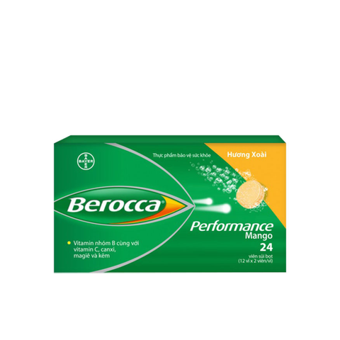 Berocca Viên Sủi Bổ Sung Vitamin Vị Xoài Performance Mango 24 Viên