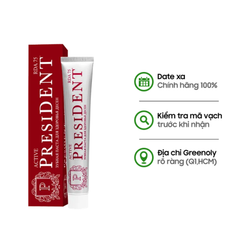 President Kem Đánh Răng Đỏ Active 75 RDA Giảm Chảy Máu Nướu Răng Và Ức Chế Tăng Trưởng Vi Khuẩn 75g