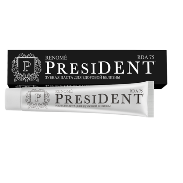 President Kem Đánh Răng Đen Renome 75 RDA Chứa Nhân Sâm, Trắng Răng, Ngừa Sâu Răng Và Viêm Nướu 75g