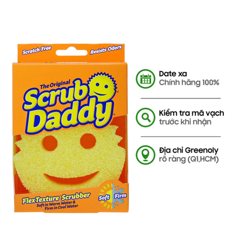Scrub Daddy OG Bọt Biển Mặt Cười Lau Chùi Đa Năng Màu Vàng 1 Miếng
