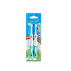 Brushbaby Bộ 2 Bàn Chải Đánh Răng Lông Mềm Mại Giai Đoạn 1 Cho Bé Từ 0 - 18
