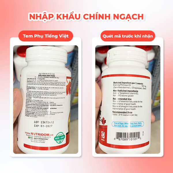 David Health Dầu Hoa Anh Thảo Chiều Điều Tố Nội Tiết Tố Nữ Evening Primrose Oil 200 Viên