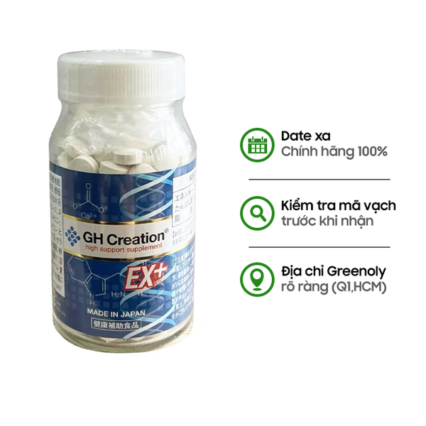 GH Creation Viên Uống Hỗ Trợ Tăng Chiều Cao Nhật Bản Ex+ 270 viên - Hàng Nhập Khẩu Chính Ngạch
