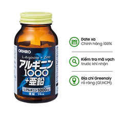 Viên uống Orihiro L-Arginine 1000mg Và Zinc Từ Nhật Bản