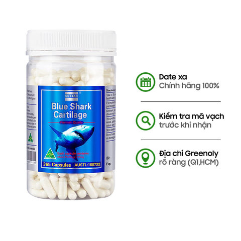 Sụn Cá Mập Blue Shark Cartilage 750mg - Costar Của Úc 365 Viên