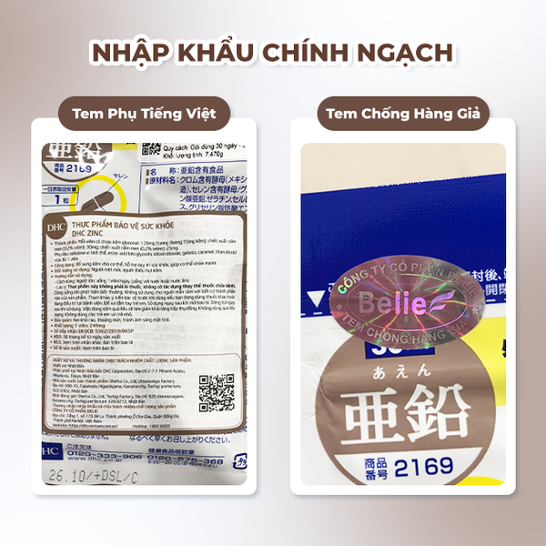 DHC Viên Hỗ Trợ Bổ Sung Kẽm Zinc 30 Ngày