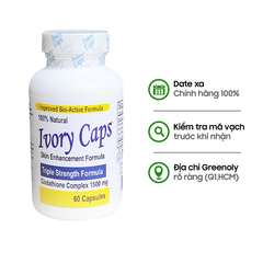 Ivory Caps Viên Uống Trắng Da, Giảm Nám, Tàn Nhang Glutathione 60 Viên