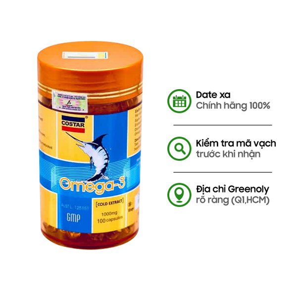 Costar Viên Uống Dầu Cá Omega 3 1000mg 100 Viên