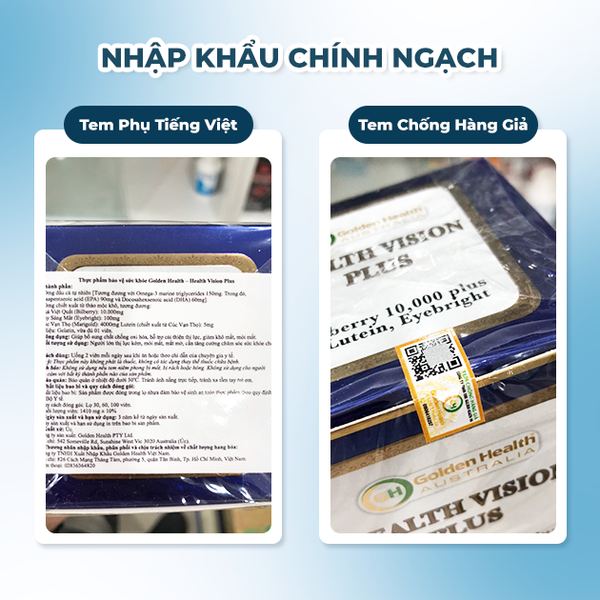 Golden Health Viên Uống Bổ Mắt Health Vision Plus 60 Viên