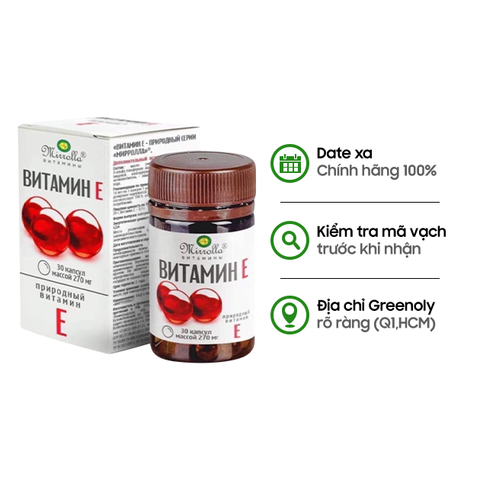 Mirrolla Viên Uống Bổ Sung Vitamin E 270mg 30 Viên - Quà Tặng