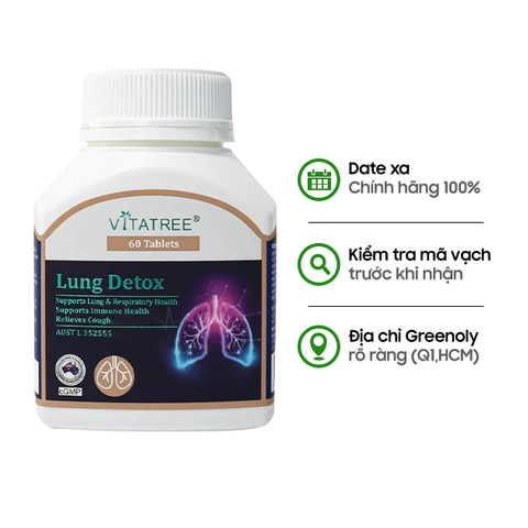Vitatree Viên Uống Hỗ Trợ Thải Độc Phổi Lung Detox 60 Viên