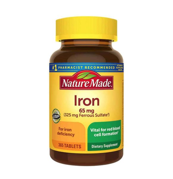 Nature Made Viên Uống Hỗ trợ Bổ Sung Sắt Iron 65mg 365 Viên