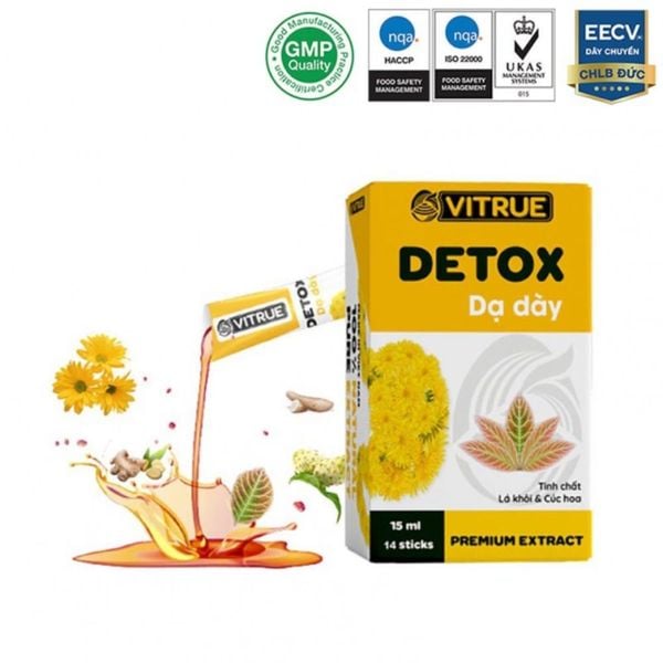 Vitrue Tinh Chất Thảo Dược Detox Thải Độc, Làm Sạch Niêm Mạc, Tăng Cường Hệ Miễn Dịch Dạ Dày Hộp 14 Gói