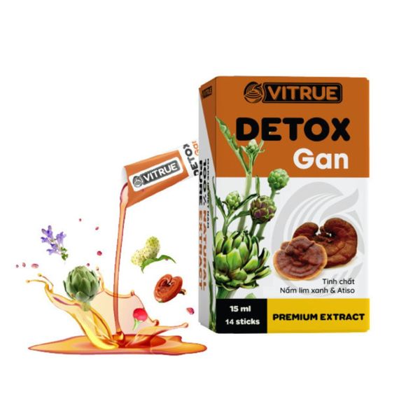 Vitrue Tinh Chất Thảo Dược Detox Tăng Cường Chức Năng Thải Độc Gan, Hỗ Trợ Hạ Men Gan Hộp 14 Gói