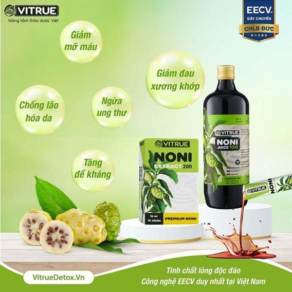 Vitrue Tinh Chất Trái Nhàu Hỗ Trợ Thải Độc Trẻ Hóa Da, Tăng Cường Miễn Dịch Noni Juice 100 Chai 750ml