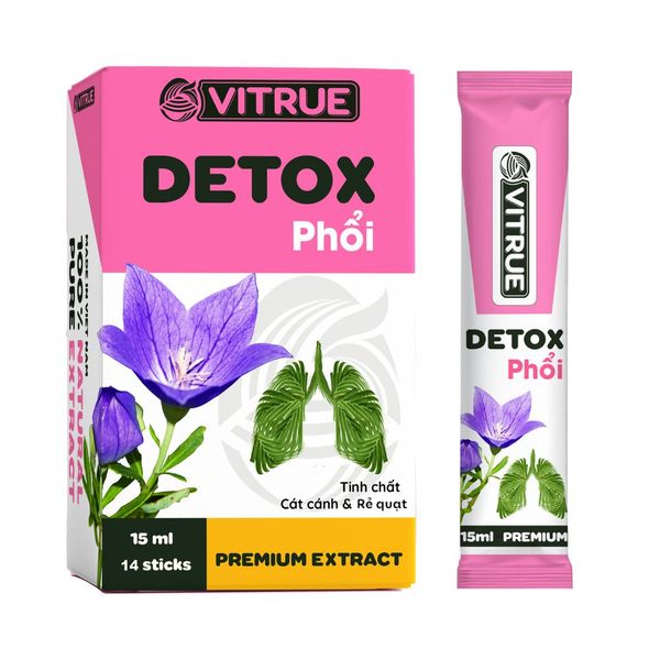 Vitrue Tinh Chất Thảo Dược Giảm Ho, Long Đờm, Detox Thải Độc Phổi Hộp 14 Gói