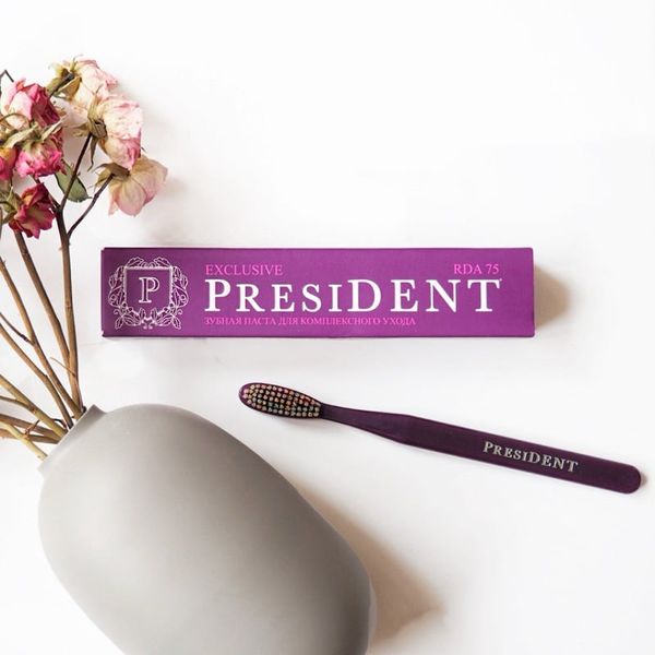 President Kem Đánh Răng Tím Exclusive 75 RDA Kháng Viêm, Diệt Khuẩn Và Nấm Miệng, Phòng Ngừa Nhiễm Trùng Miệng 75g