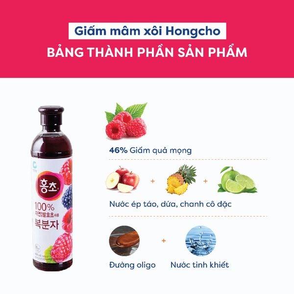 Ofood Giấm Quả Mọng Ép Lên Men Đẹp Da, Hỗ Trợ Giảm Cân HongCho Chai 500ml