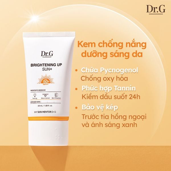 Dr.G Kem Chống Nắng Nâng Tone Kiềm Dầu Brightening Up Sun+SPF 50+PA+++50ml
