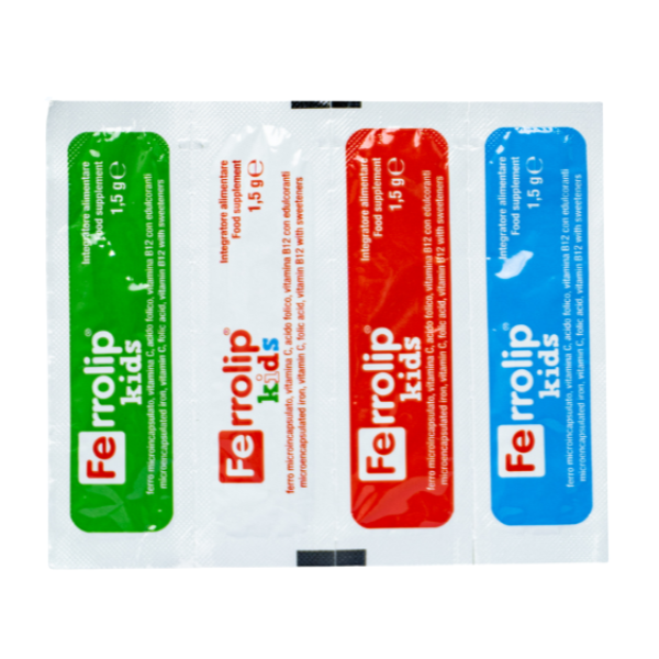 Ferrolip Kids Sắt Sinh Học Dạng Bột Bổ Sung Sắt, Acid Folic, B12 Và Vitamin C Không Gây Nóng Cho Trẻ Hộp 20 Gói