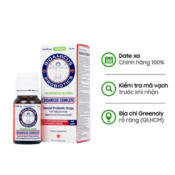 Bioamicus Complete Men Vi Sinh 10 Chủng Lợi Khuẩn Hỗ Trợ Hệ Vi Sinh Đường Ruột Cho Trẻ Lọ 10ml