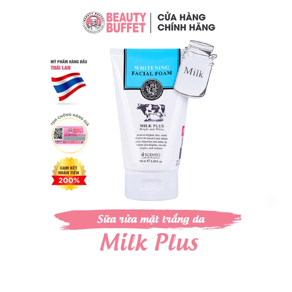 Beauty Buffet Sữa Rửa Mặt Tạo Bọt Làm Trắng Da Scentio Milk Plus Q10