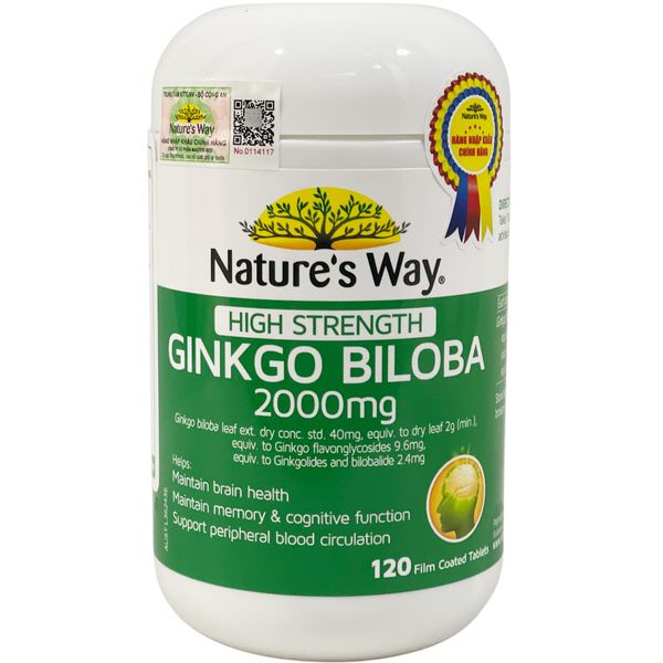 Nature's Way Viên Uống Bổ Não Ginkgo Biloba 2000mg 120 Viên