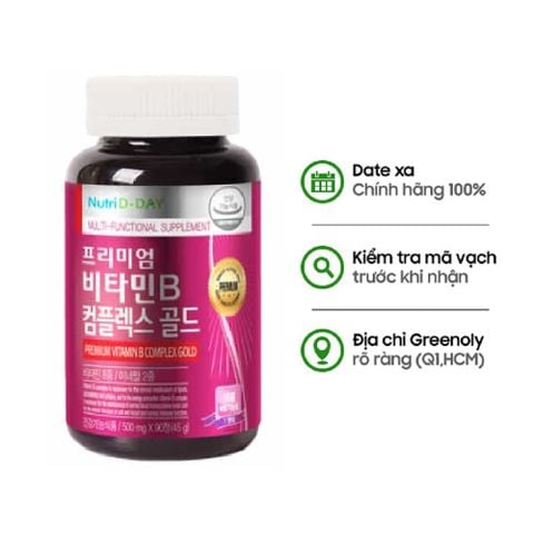 HSD 21/01/2026 Nutri D-Day Viên Uống Vitamin B Complex Gold Giảm Căng Thẳng, Mệt Mỏi 90 Viên